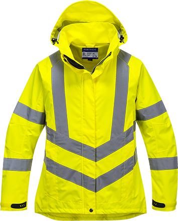 An image of Portwest LW70 Ladies Hi-Vis Breathable Jacket (Yellow, 3XL)