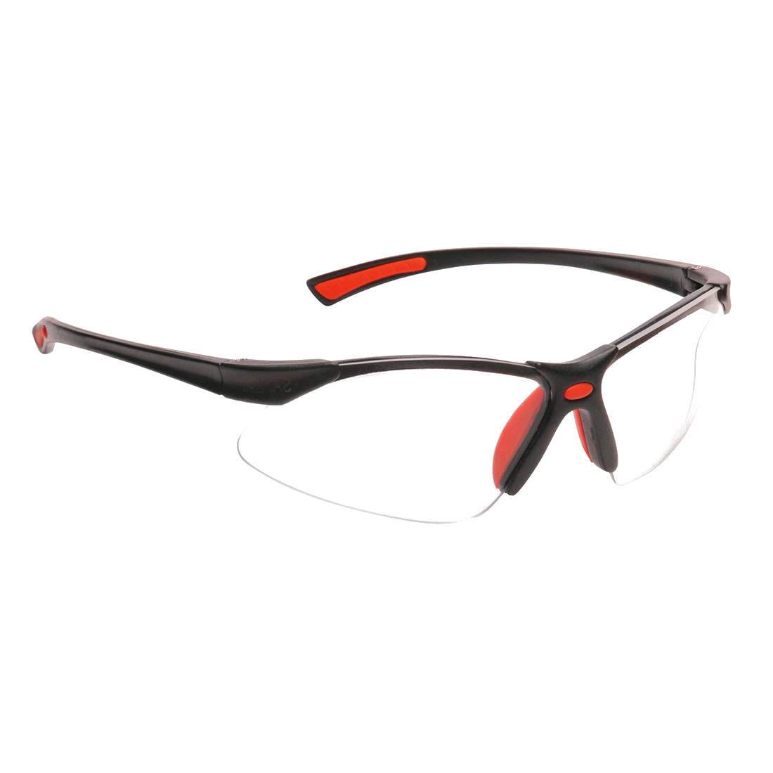 An image of Portwest PW37 Bold Pro Safety Glasses (Red, One Size)