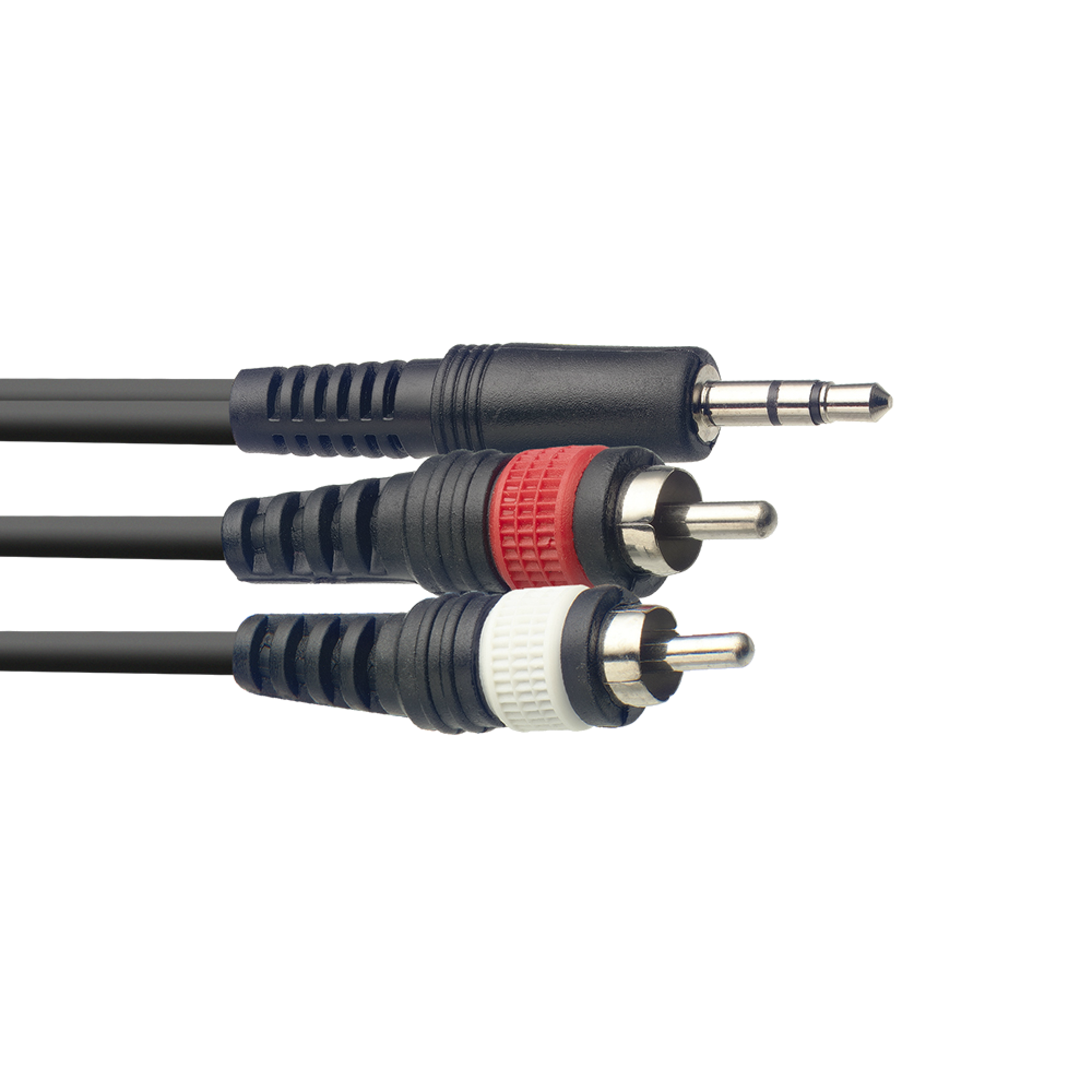 An image of Stagg High Quality Y Cable 2 x RCA Male To Stereo Mini Jack 1m