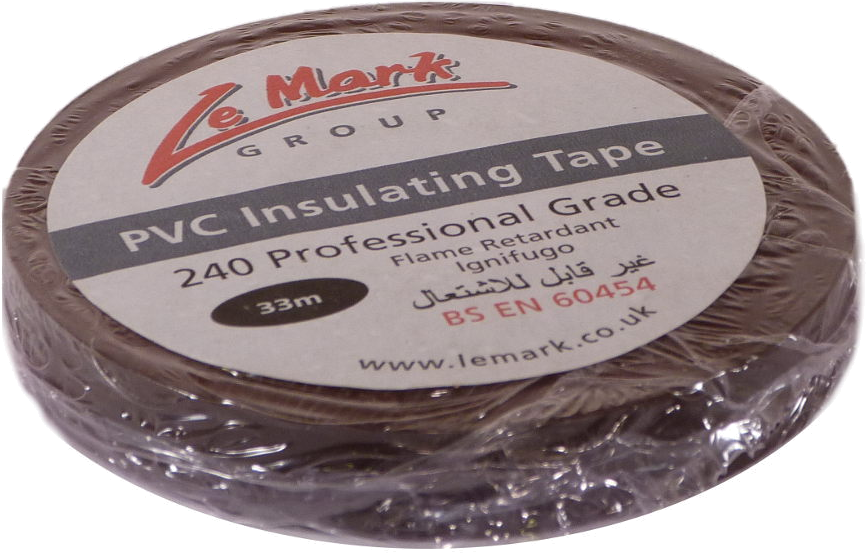 An image of Le Mark PVC Tape 33m x 12mm (Brown)