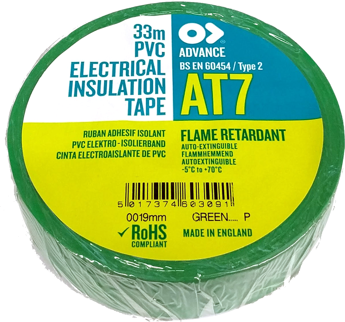 An image of Advance 19mm PVC Tape - Green