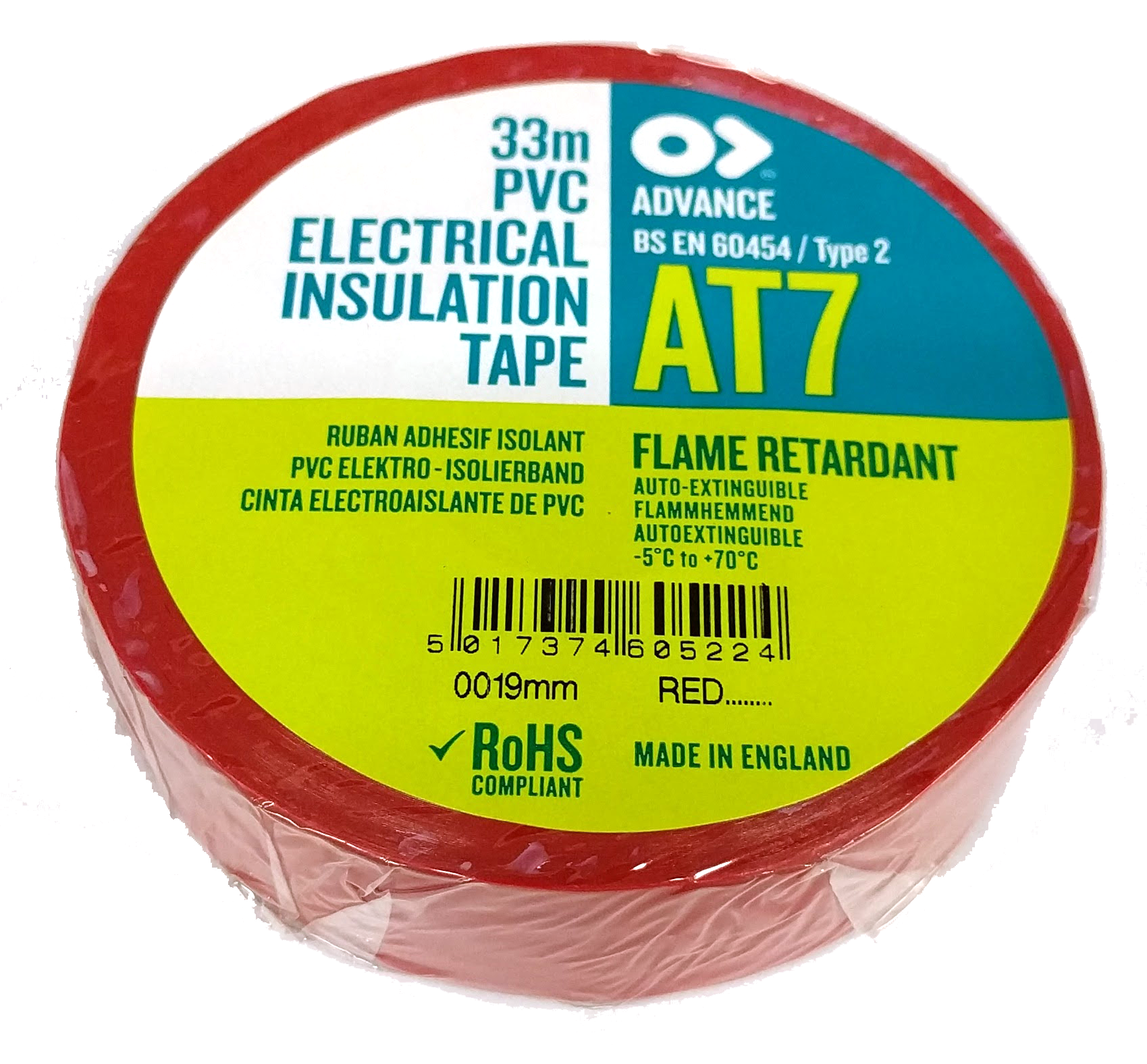 An image of Advance 19mm PVC Tape - Red