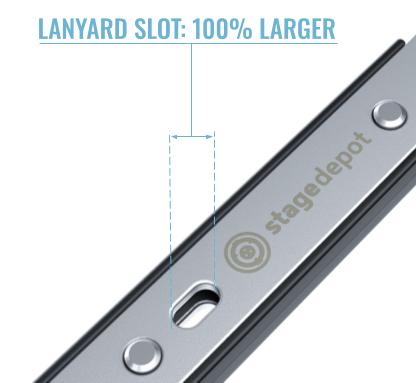 A close up of the Stage Depot Quad Spanner showing the larger tool slot