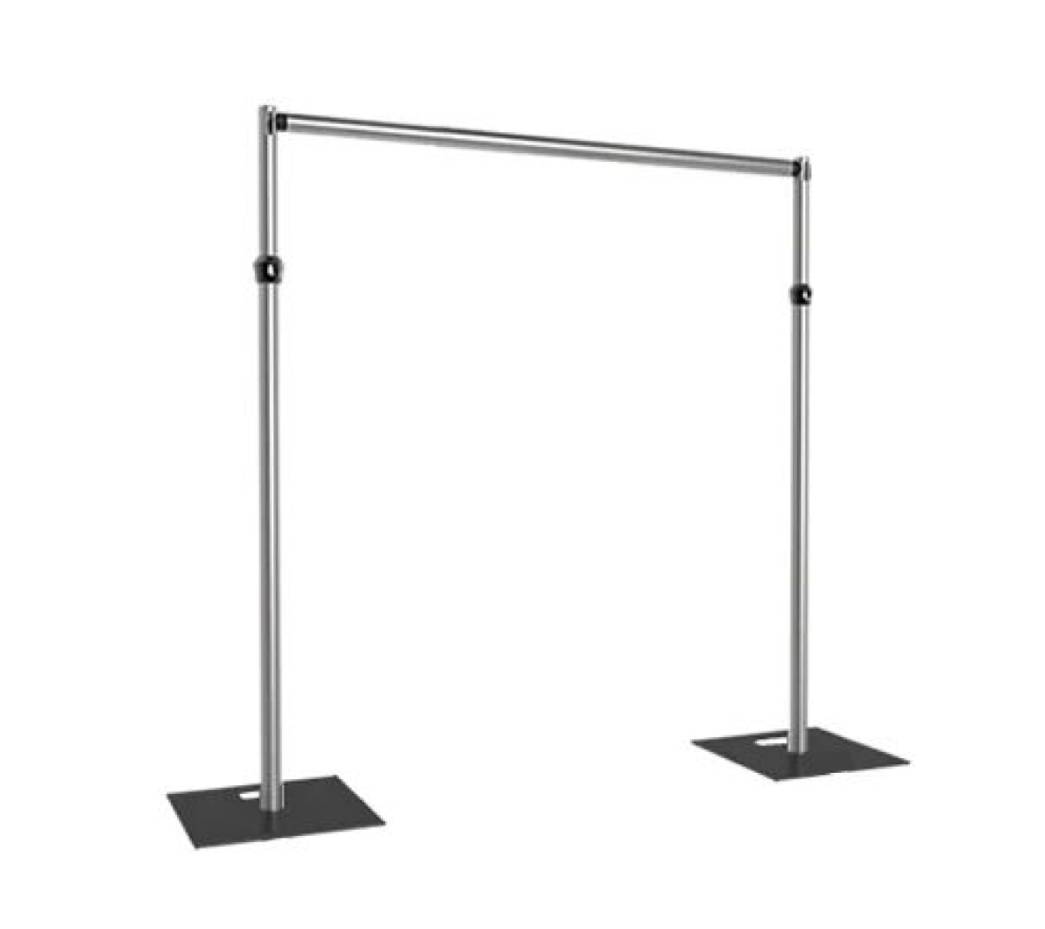 A standard goal post Pipe and Drape setup