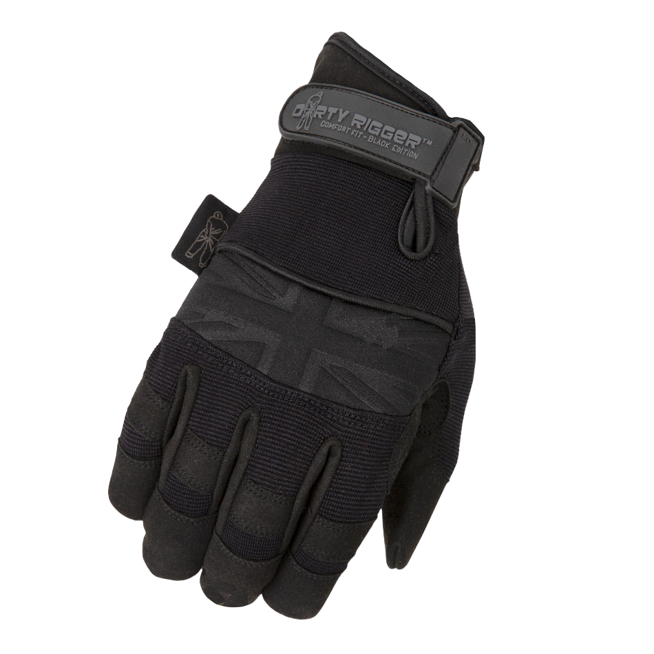An image of the Dirty Rigger Black edition gloves