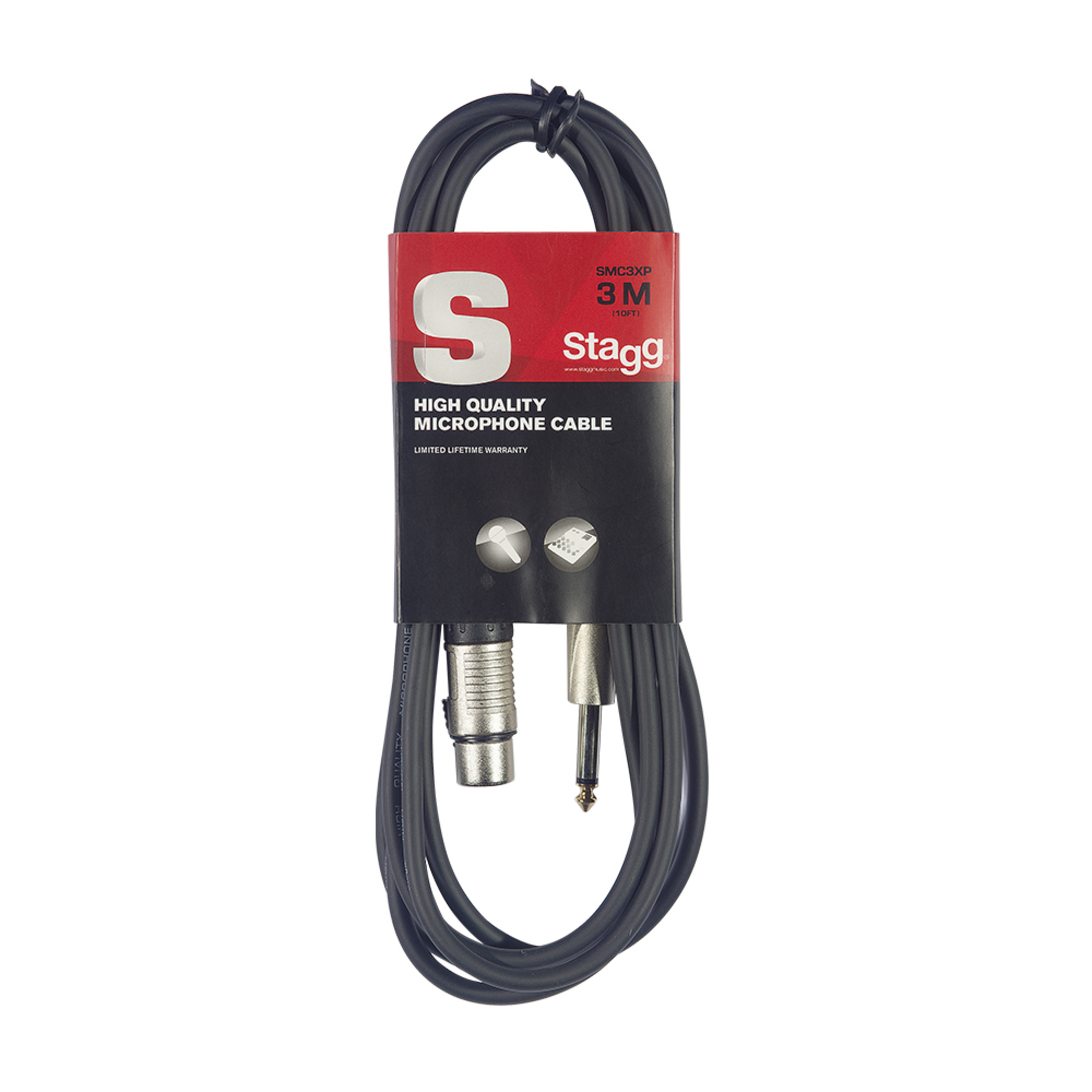 Stagg High Quality Line Cable 1m XLR Female to 1/4 Male Jack Black