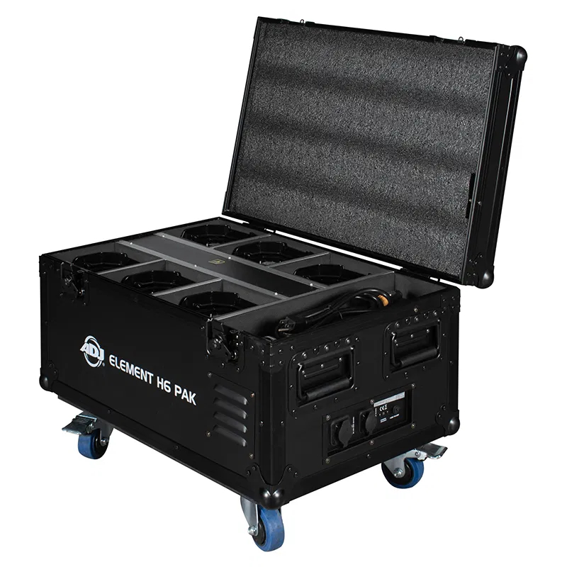 An Image of the uplighters all within the charging flight case