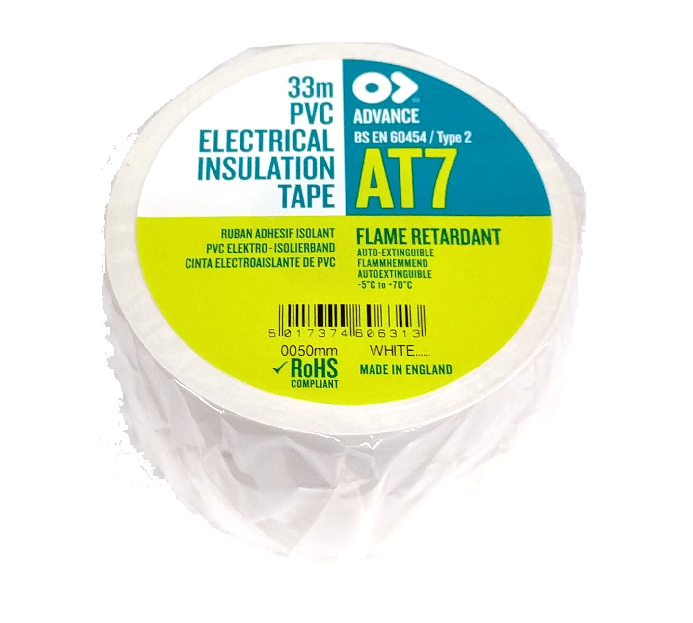 Advance 50mm PVC Electrical Tape White Stage Depot