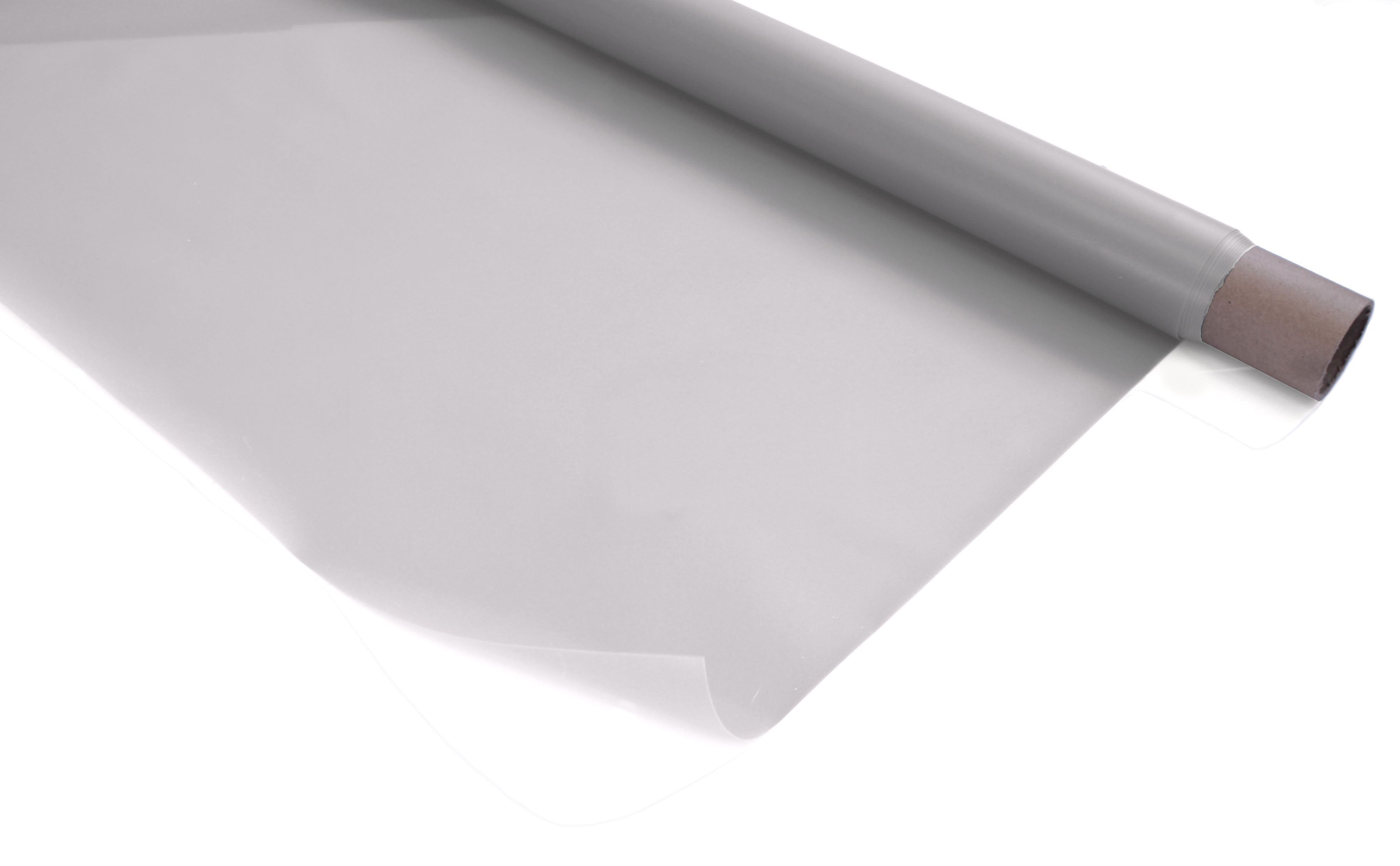 Stage Depot Front Grey Projection Screen partially unravelled from a roll