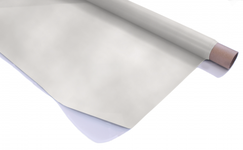 Rosco Light Translucent Projection Screen partially unravelled from a roll