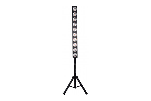 Front-Facing View of the Citronic Amber LED Blinder Bar on Tripod Stand