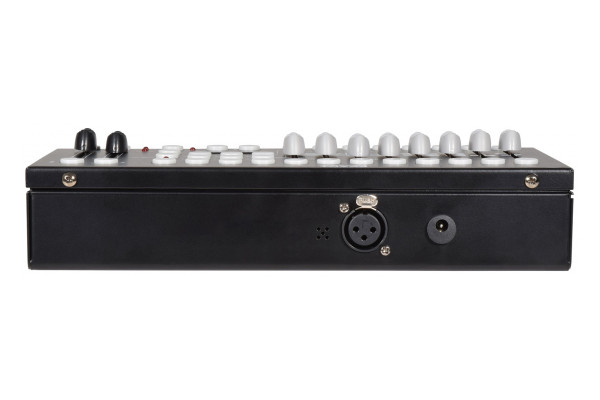 A rear view of the 192 channel DMX controller with the available DMX and power ports