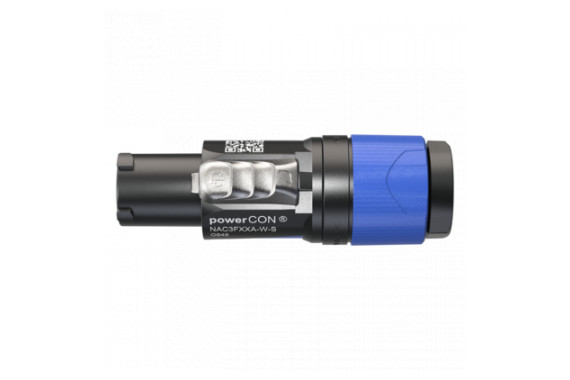 An image of the top of the Neutrik power connector