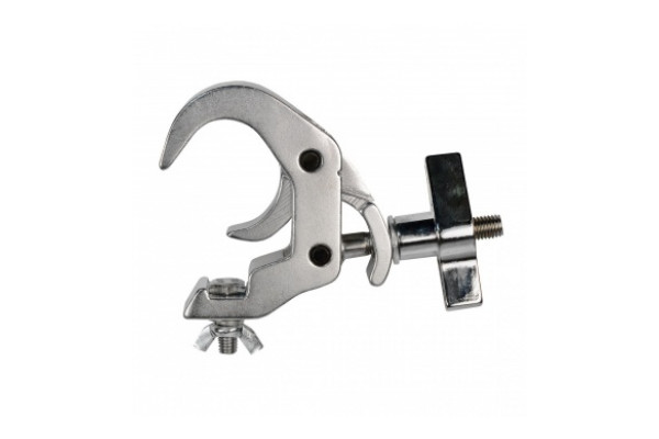 Left facing image of the Duratruss Selflock Clamp in silver