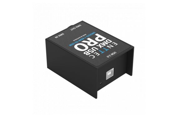 An Image of the top of the DMX USB pro showing the usb conections