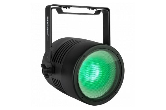 The Showtec stage blinder projecting a green light from the fixture