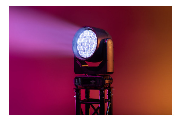 An Image of the Furion Beam wash projecting light