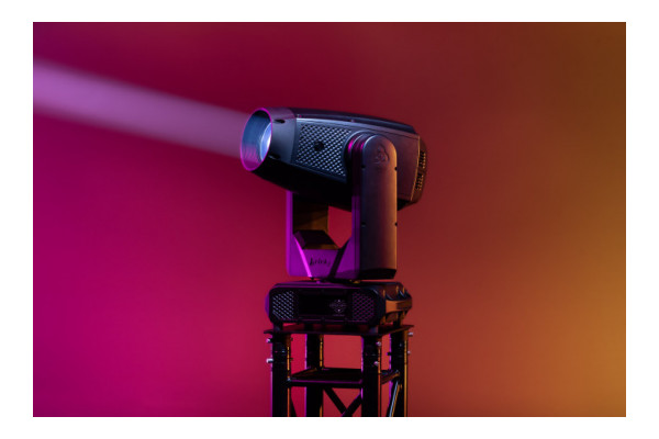 An Image of the furion fixture projecting a beam of light