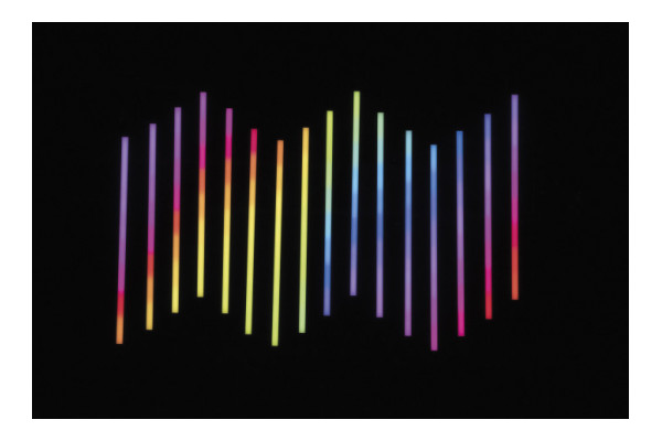 An image of the octostrip producing light
