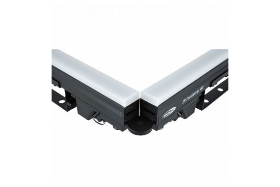 An Image two of the pixel strips connected to the bracket at a right angle