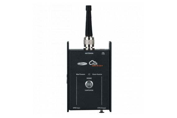An Image of the front Showtec AirDrive with antenna in the top of the unit