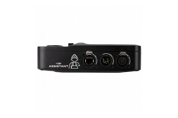 An Image of the ports on the side of te Showtec Assistant tester