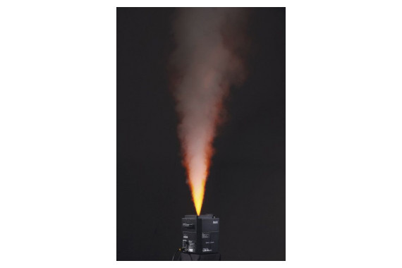 An Image of the Fog Jet Pro producing a orange flame effect