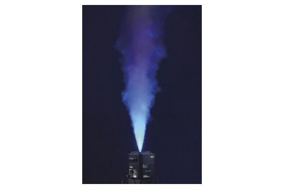 An image of the fog jet pro producing a blue smoke effect