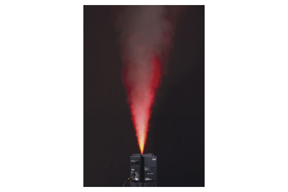 An image of the fog jet pro producing a red smoke effect