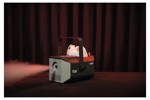 An Image of the Showtec Stellar producing a smoke effect within a venue