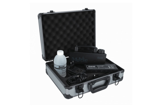 An image of the Antari MB-1 smoke machine with the carry, battery, smoke fluid and charger