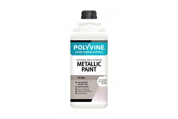 A bottle of the Polyvine Metallic Pearl Metallic Shimmer 2L Paint