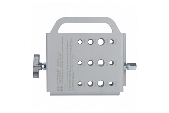 An image of the top of the tent clamp showing the avalible fixing points