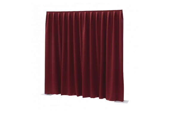 An image of the red WENTEX pipe and drape curtain