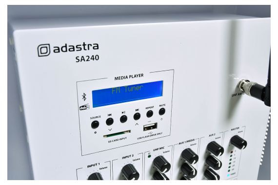 A closer look at the the media player section of the Adastra SA240