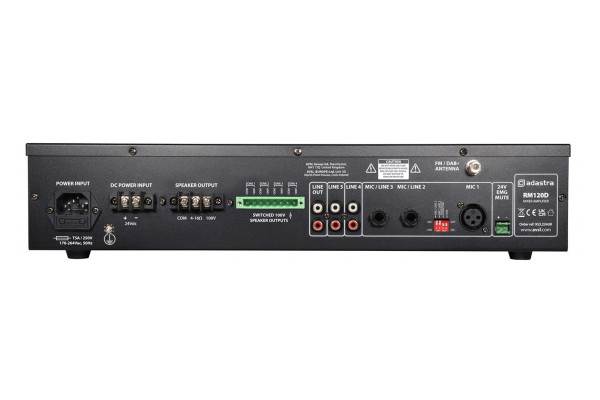An Image of the back of the Adastra Mixer Amp