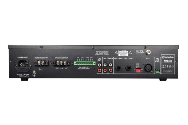 An Image of the back of the Adastra Mixer Amp