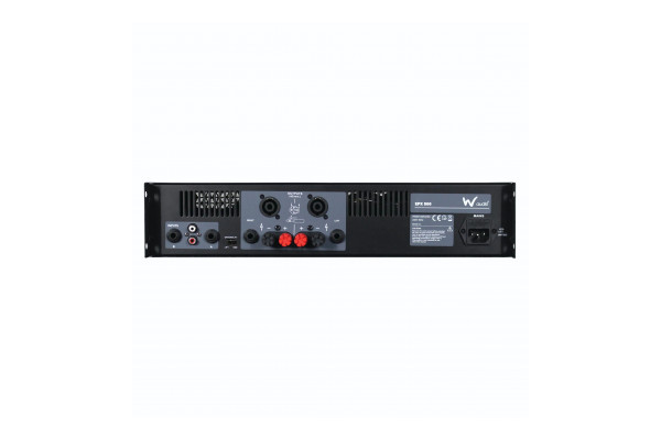 An Image of the back of the EPX 500 power amp showing the ports and connections