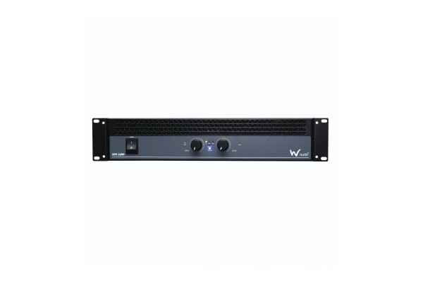 A closer image of the front of the W AUDIO power Amp