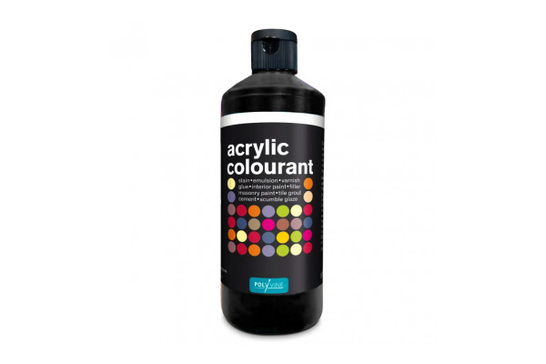 Bottle of the black Polyvine Acrylic Colourant