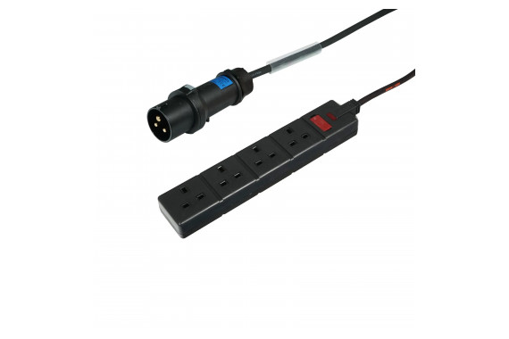An image of the PCE 16A to master plug 13A 4-Gang Socket Extension Cable