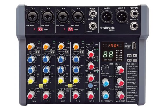 Citronic CMA-8 Compact Mixer with DSP, Bluetooth & USB