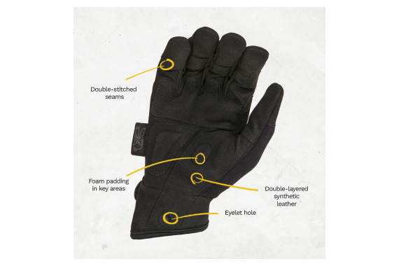 An image of the inside of the Dirty Rigger Gloves