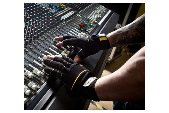 An image of the Dirty Rigger gloves within a venue