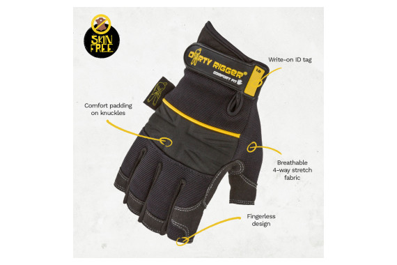 An image of the front showing the benefits of the glove