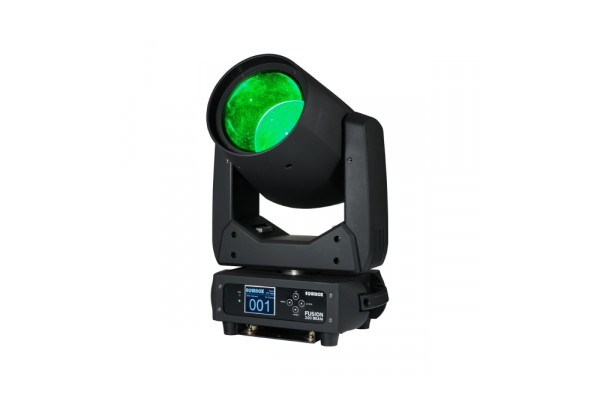 Front view of the fusion 200 beam projecting a green light