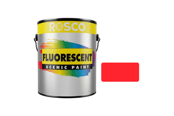 A tub of the Rosco Fluorescent 3.79L Red paint