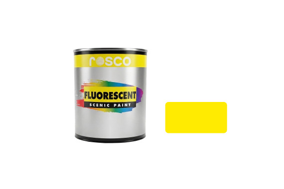 A tub of the Rosco Fluorescent 0.973L Yellow paint