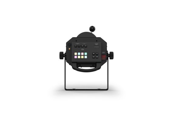 An Image of the back of the Chauvet DJ follow spot showing the the controller and power connections