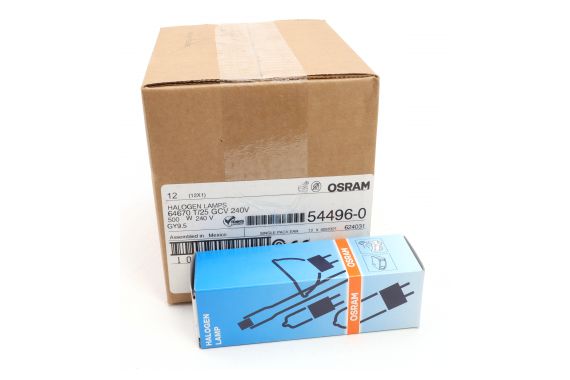 Osram 64670 T25/T18 500W 230V Theatre Lamp	Box of 12